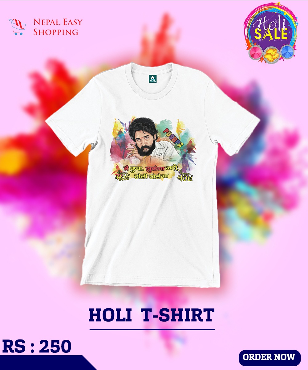 Happy Holi "Pushpa" Theme T-shirts
